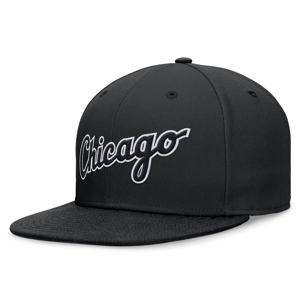 Casquette Nike Performance ajustée noire Chicago White Sox pour homme