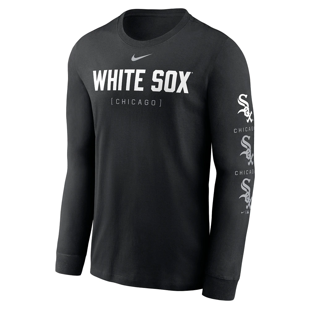 T-shirt à manches longues Nike Chicago White Sox Repeater pour homme