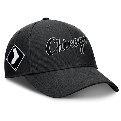 Men's Nike Black Chicago White Sox Rise Gaberdine Adjustable Hat