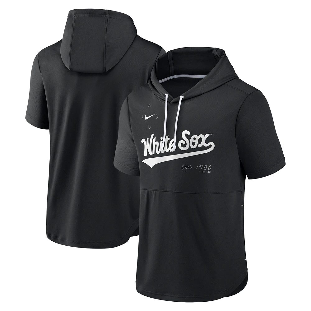 Chandail à capuchon manches courtes pour homme Chicago White Sox Springer Nike Noir