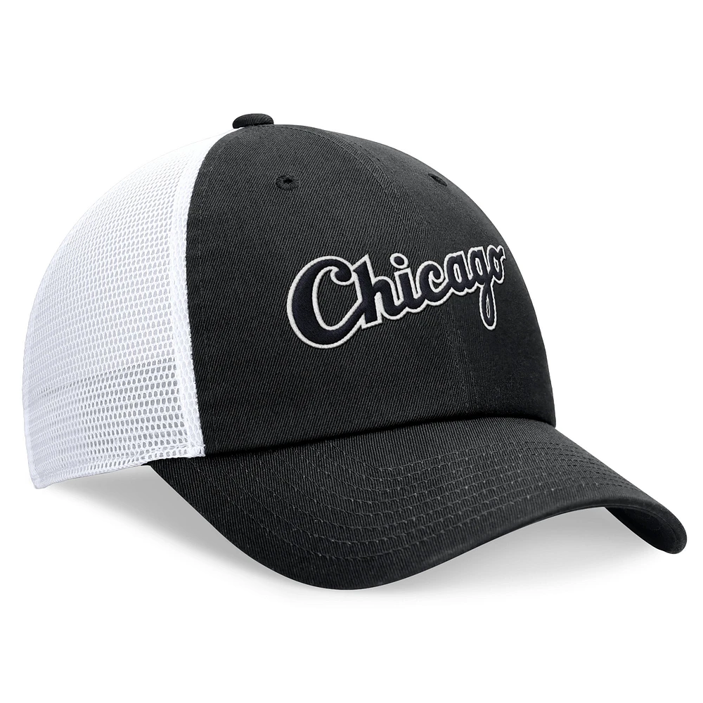 Casquette de camionneur ajustable Nike noire avec logo Chicago White Sox pour homme