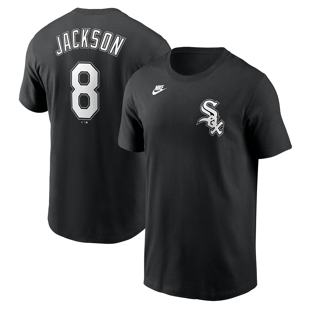 T-shirt Nike Bo Jackson pour homme, noir, Chicago White Sox, Cooperstown Collection Fuse avec nom et numéro
