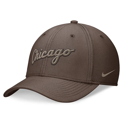 Casquette Nike marron Chicago White Sox Statement Ironstone Performance SwooshFlex pour homme