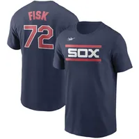 T-shirt avec nom et numéro Nike Carlton Fisk pour homme, bleu marine, Chicago White Sox, collection Cooperstown