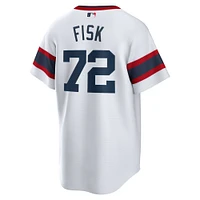 Homme Nike Carlton Fisk Blanc Chicago White Sox Domicile Cooperstown Collection Maillot de joueur d'équipe