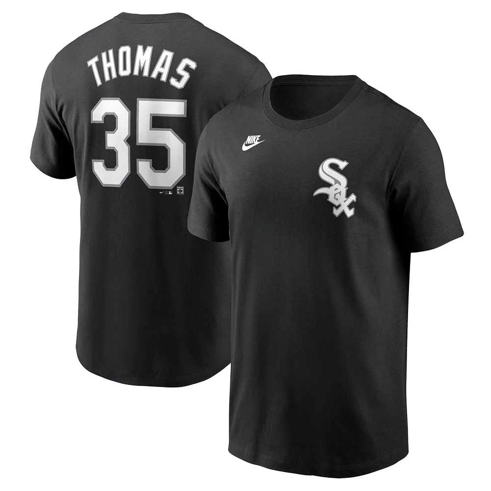 Men's Nike Frank Thomas Black Chicago White Sox Cooperstown Collection Fuse Name & Number T-Shirt