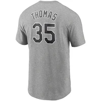 T-shirt Nike Frank Thomas Heathered Grey Chicago White Sox Cooperstown Collection pour homme avec nom et numéro