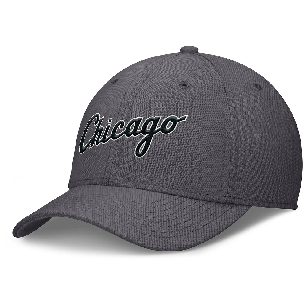 Casquette Nike Performance Flex grise Chicago White Sox Swoosh pour homme