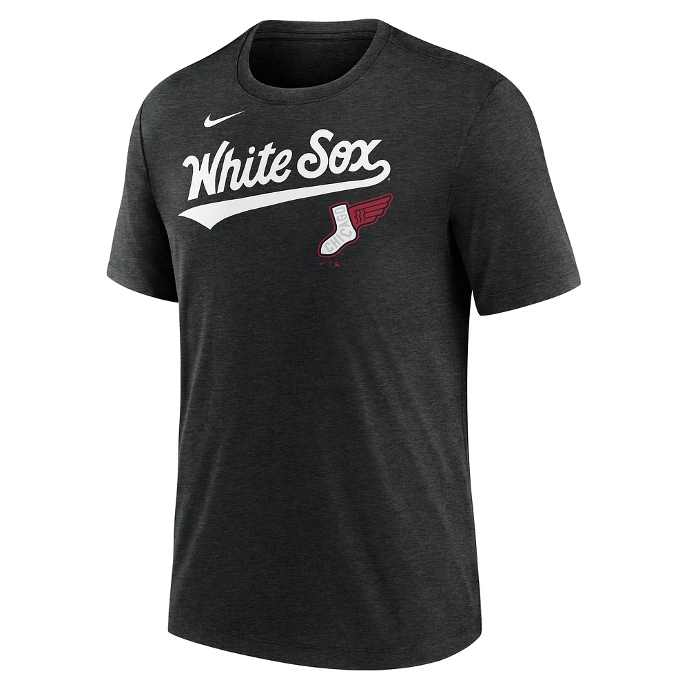 Men's Nike  Heather Black Chicago White Sox 2025 City Connect Tri-Blend T-Shirt