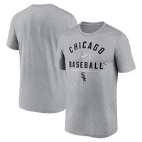 T-shirt Nike Heather Charcoal Chicago White Sox Arch Baseball Stack Performance pour homme