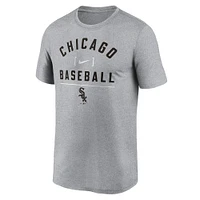 T-shirt Nike Heather Charcoal Chicago White Sox Arch Baseball Stack Performance pour homme