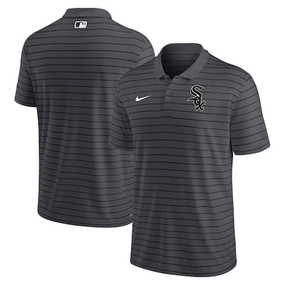 Polo Performance à rayures Victory Collection Authentic Chicago White Sox Nike Heather Charcoal pour Homme