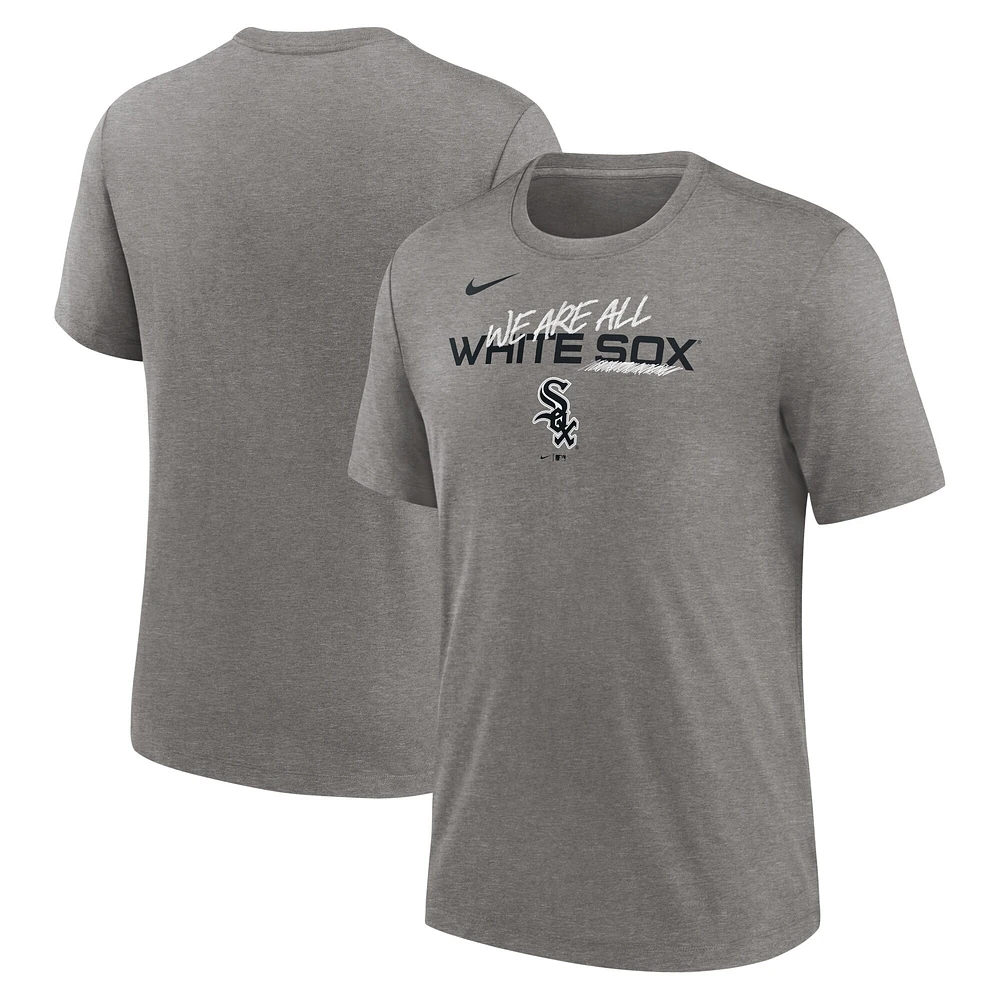 Nike Heather Charcoal Chicago White Sox We Are All Tri-Blend T-shirt pour homme