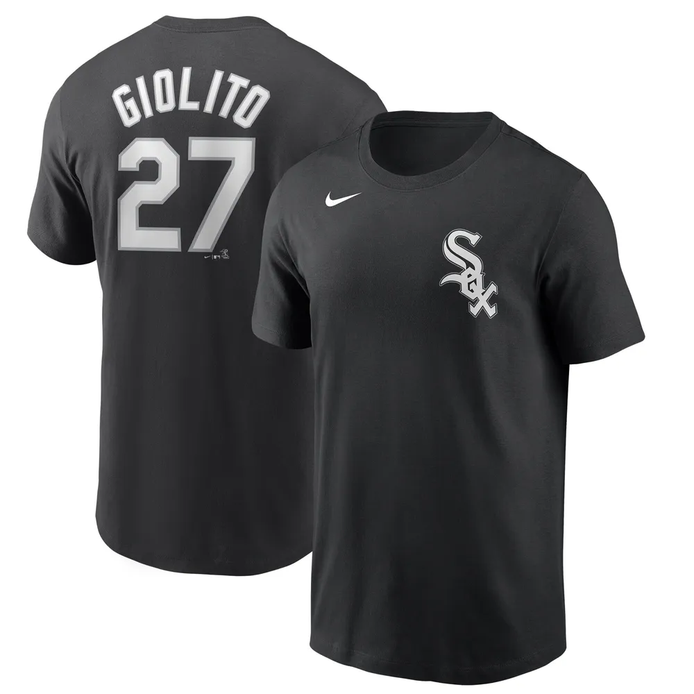 T-shirt avec nom et numéro Nike Lucas Giolito pour homme, noir, Chicago White Sox