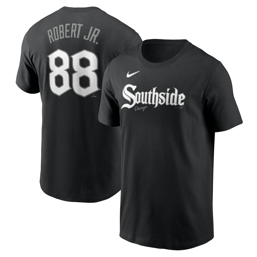 Men's Nike Luis Robert Jr. Black Chicago White Sox City Connect Fuse Name & Number T-Shirt