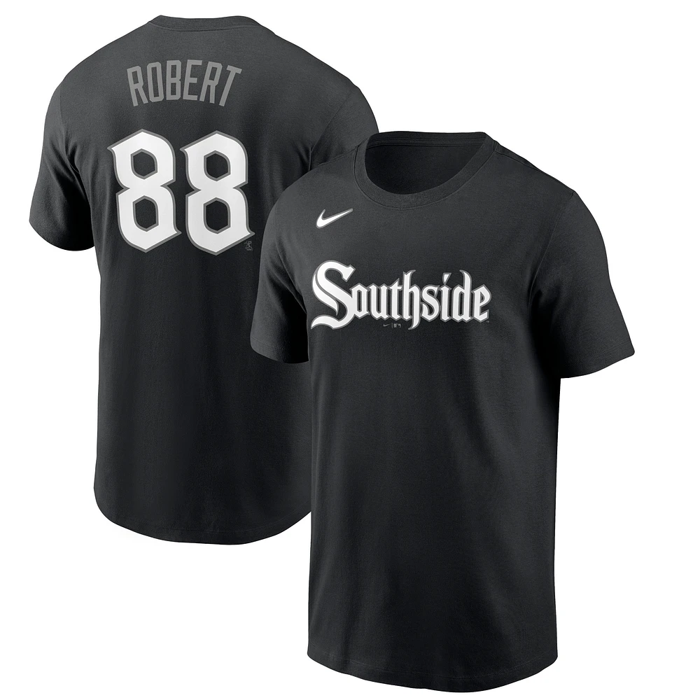 T-shirt Nike Luis Robert Jr. pour homme, noir, Chicago White Sox City Connect, nom et numéro