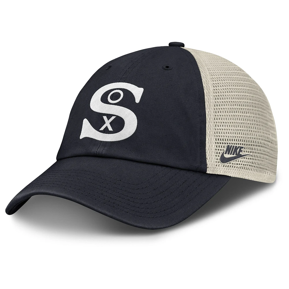Men's Nike Navy/Natural Chicago White Sox Cooperstown Collection Club Trucker Adjustable Hat