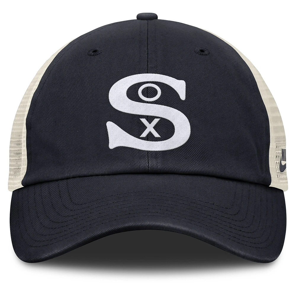Men's Nike Navy/Natural Chicago White Sox Cooperstown Collection Club Trucker Adjustable Hat