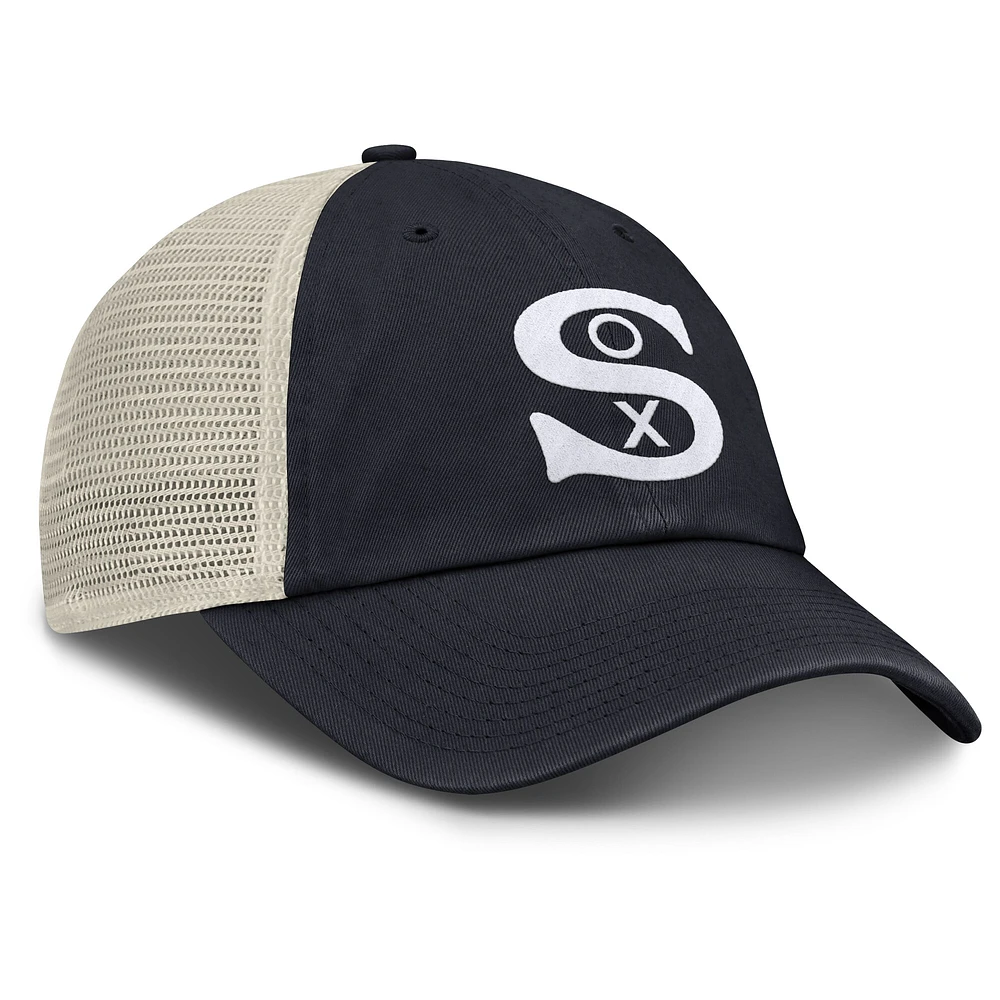 Men's Nike Navy/Natural Chicago White Sox Cooperstown Collection Club Trucker Adjustable Hat