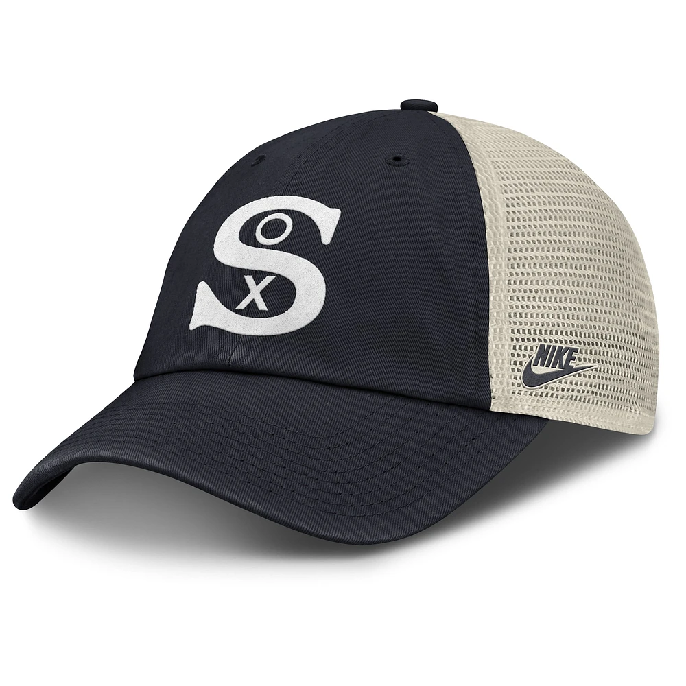 Men's Nike Navy/Natural Chicago White Sox Cooperstown Collection Club Trucker Adjustable Hat