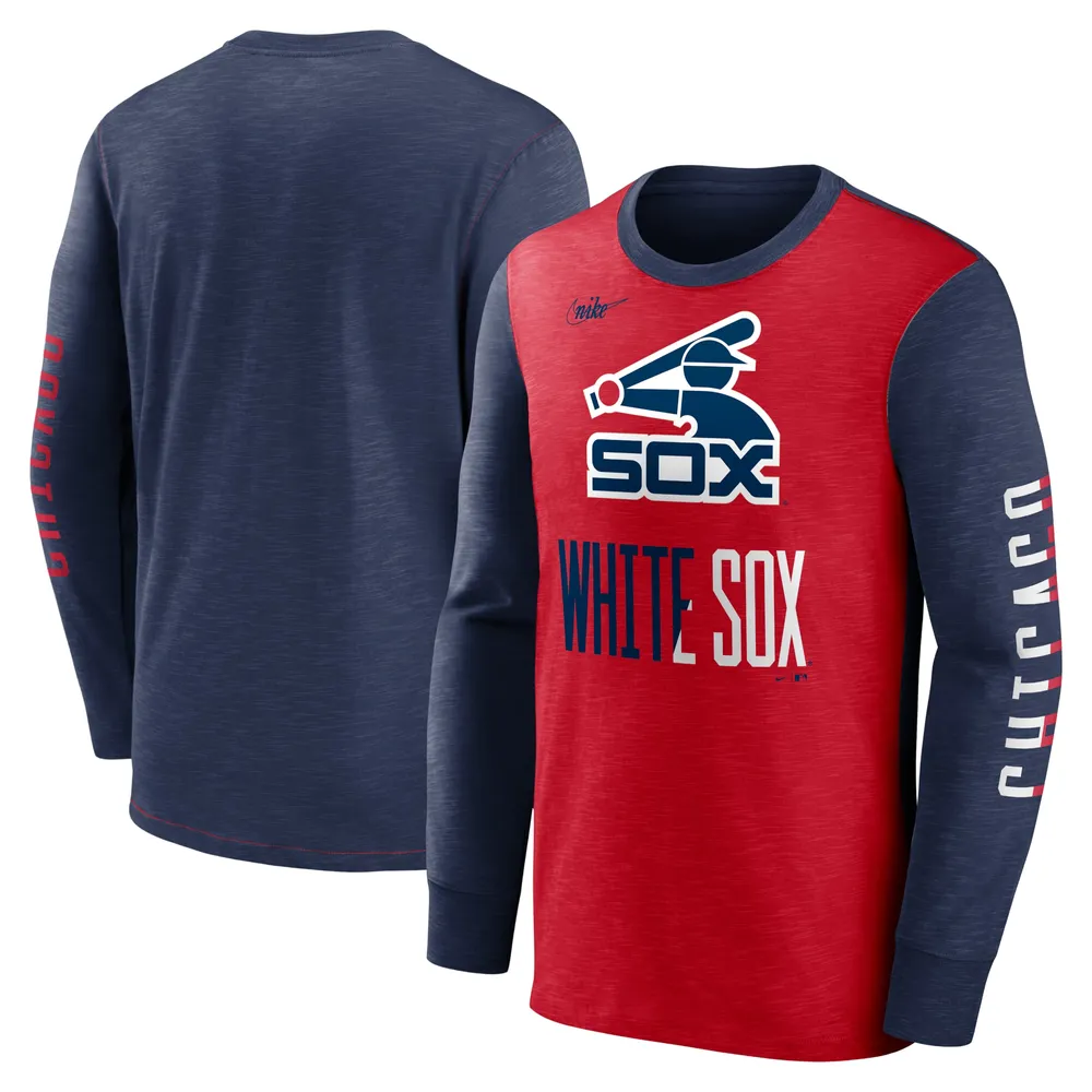 Lids Chicago White Sox Nike Cooperstown Collection Rewind Splitter Slub  Long Sleeve T-Shirt - Navy/Red