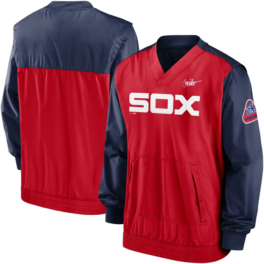 Lids Chicago White Nike Cooperstown Collection V-Neck Pullover Navy/Red | Brazos Mall