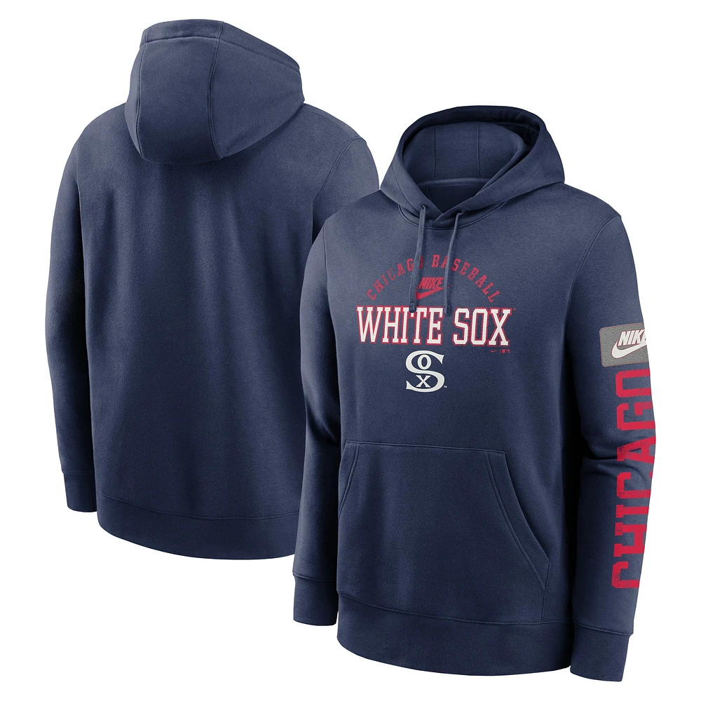 Sweat à capuche en polaire Nike pour homme, bleu marine, Chicago White Sox, Cooperstown Collection Splitter Club