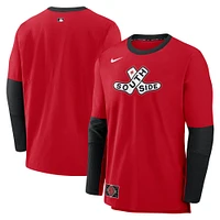 Men's Nike Red/Black Chicago White Sox 2025 City Connect Authentic Collection Lightweight Player Tri-Blend Performance Long Sleeve T-Shirt
