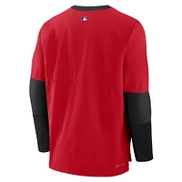 Men's Nike Red/Black Chicago White Sox 2025 City Connect Authentic Collection Lightweight Player Tri-Blend Performance Long Sleeve T-Shirt