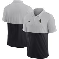 Men's Nike Silver/Black Chicago White Sox Team Baseline Striped Performance Polo