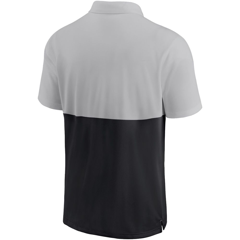 Men's Nike Silver/Black Chicago White Sox Team Baseline Striped Performance Polo