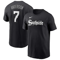 T-shirt Nike Tim Anderson pour homme, noir, Chicago White Sox, City Connect Fuse, nom et numéro