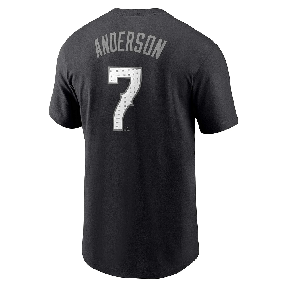 Men's Nike Tim Anderson Black Chicago White Sox City Connect Fuse Name & Number T-Shirt