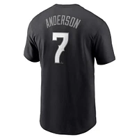 T-shirt Nike Tim Anderson pour homme, noir, Chicago White Sox, City Connect Fuse, nom et numéro