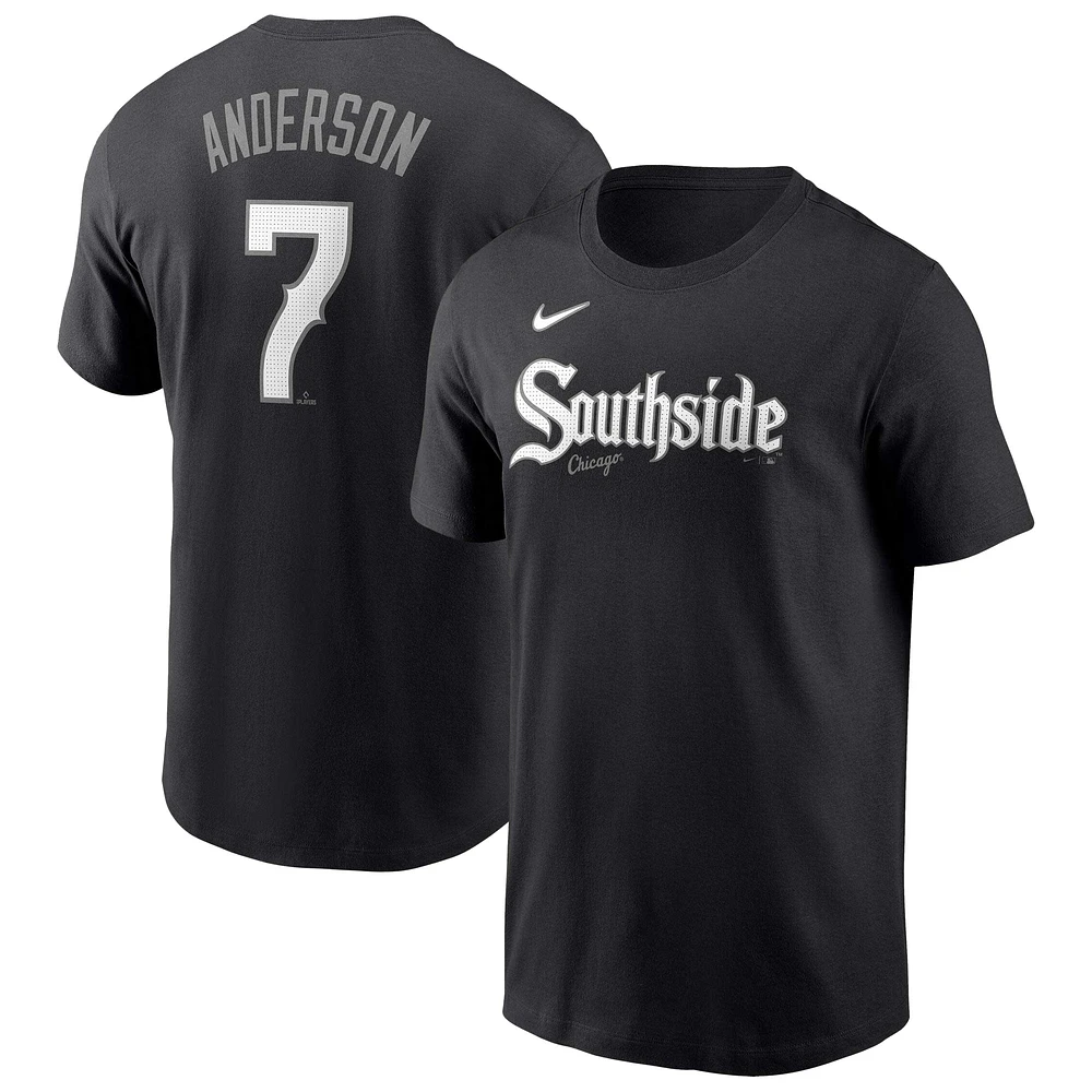 Men's Nike Tim Anderson Black Chicago White Sox City Connect Fuse Name & Number T-Shirt