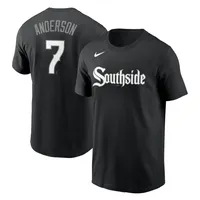 T-shirt Nike Tim Anderson pour homme, noir, Chicago White Sox City Connect, nom et numéro