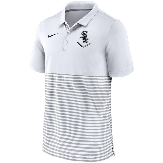 Polo Chicago White Sox Home Plate Striped Nike Blanc/Gris pour Homme