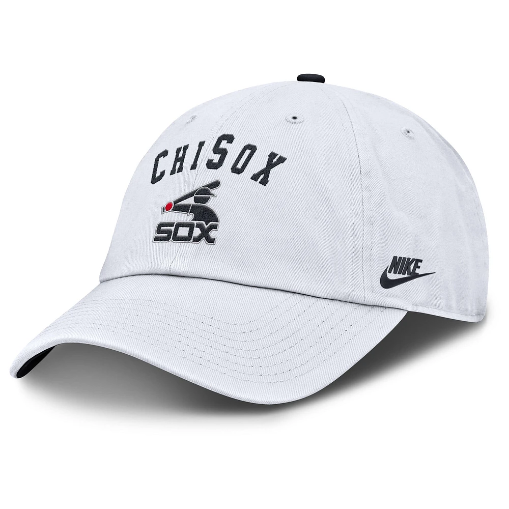 Casquette ajustable Nike blanche pour homme de la collection Cooperstown Club des Chicago White Sox