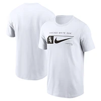 T-shirt Nike pour homme, blanc, Chicago White Sox, Team Swoosh Lockup