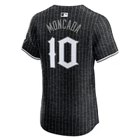 Maillot de joueur Nike Yoan Moncada noir Chicago White Sox City Connect Elite pour homme