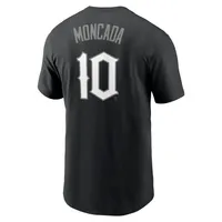 T-shirt Nike Yoan Moncada pour homme, noir, Chicago White Sox City Connect, nom et numéro