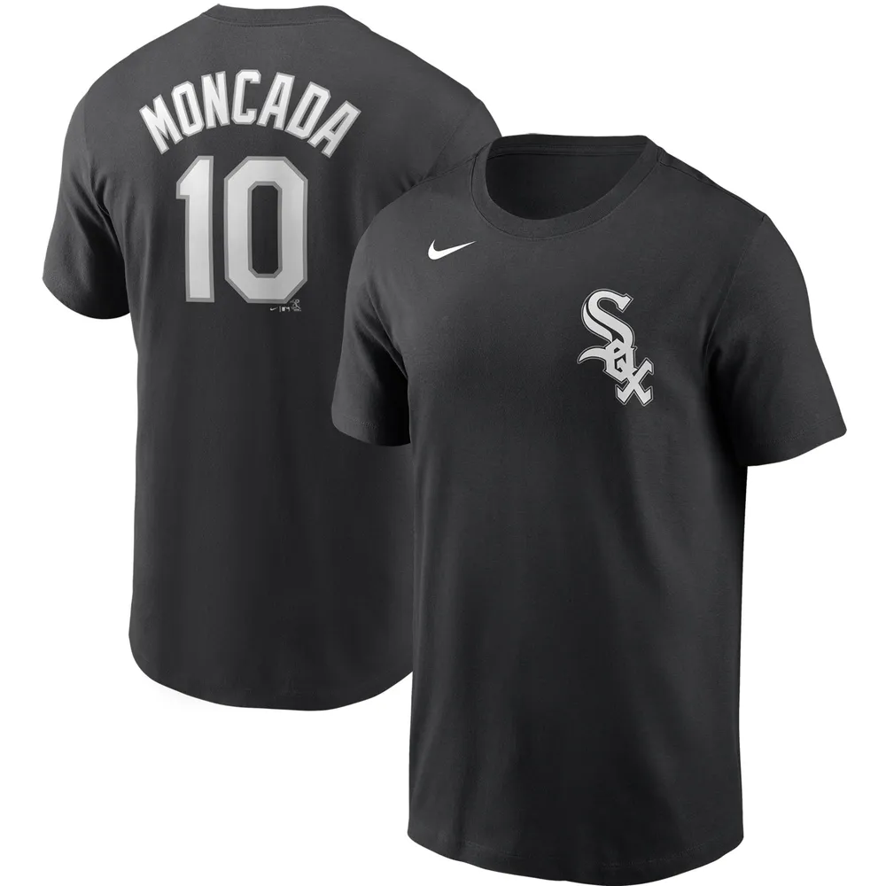 Men's Nike Yoan Moncada Black Chicago White Sox Name & Number T-Shirt