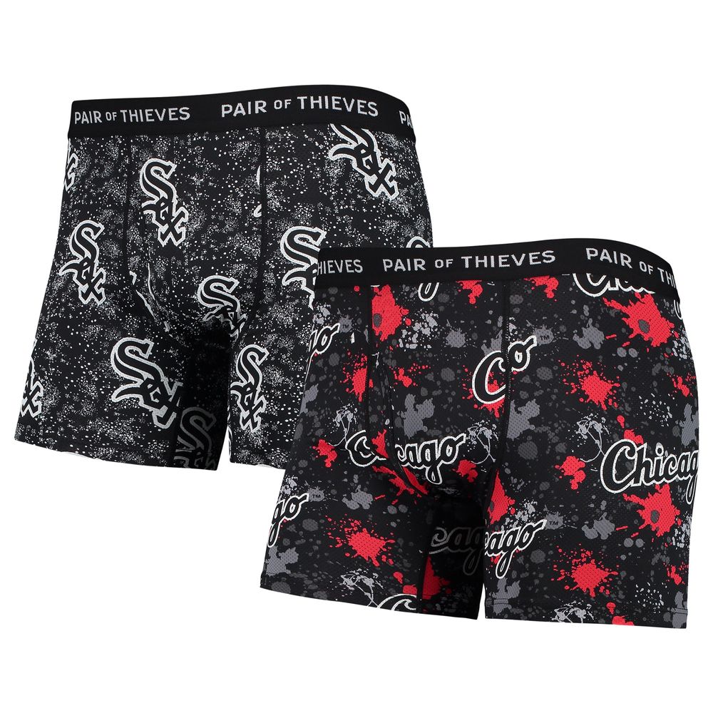 Men's Pair of Thieves Black Chicago White Sox Super Fit 2-Pack Boxer Briefs Set