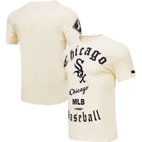 Men's Pro Standard Cream Milwaukee Brewers Cooperstown Collection Old English T-Shirt Size: Medium