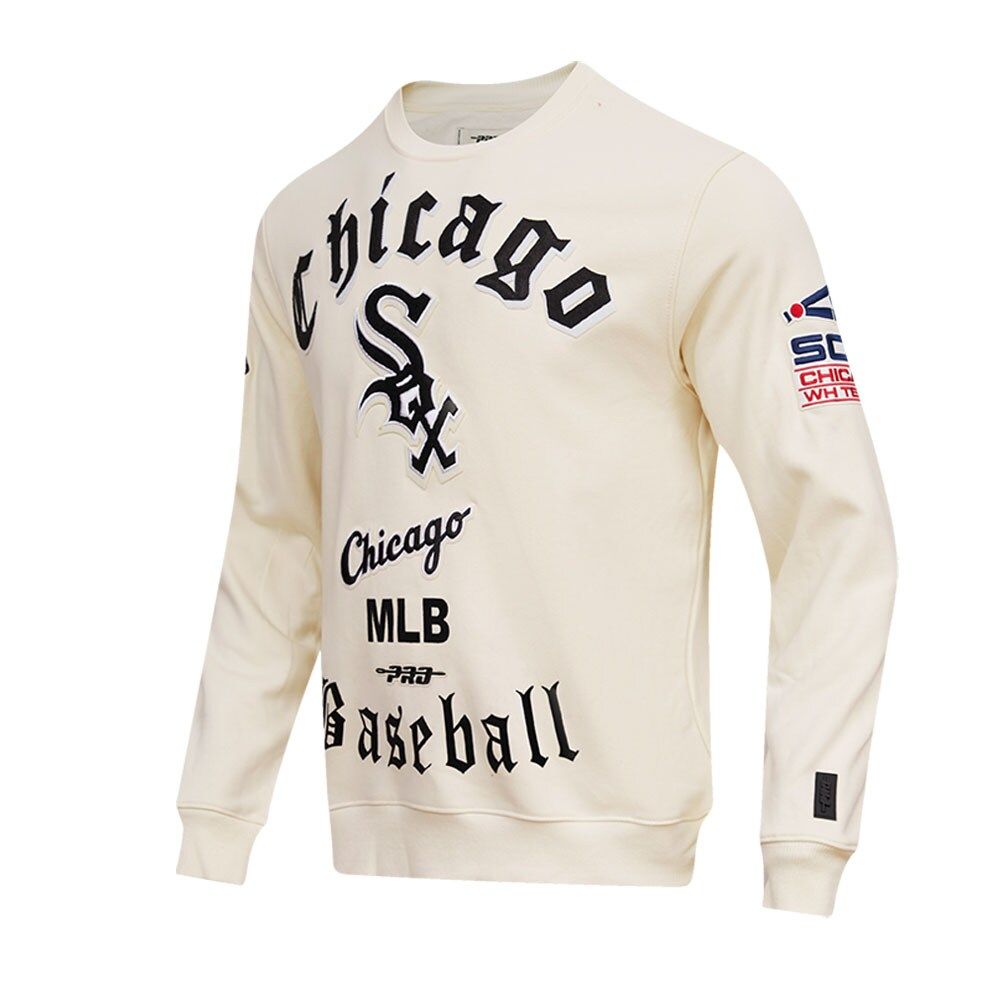 Pro Standard Men's Pro Standard Cream Chicago White Sox Cooperstown  Collection Retro Old English Pullover Sweatshirt