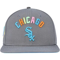 Casquette Snapback Chicago White Sox Washed Neon Pro Standard pour homme, gris