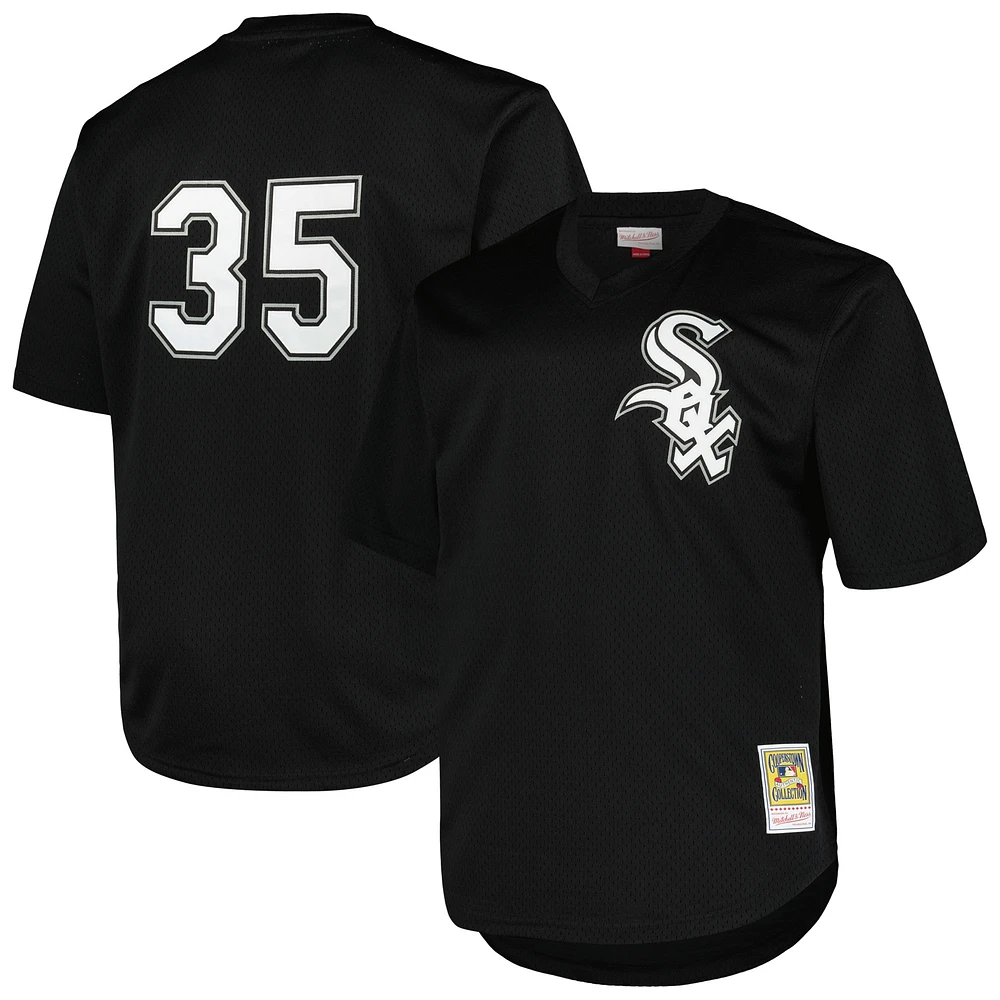 Profil pour homme Frank Thomas Noir Chicago White Sox Big & Tall Maillot d'entraînement au bâton en maille