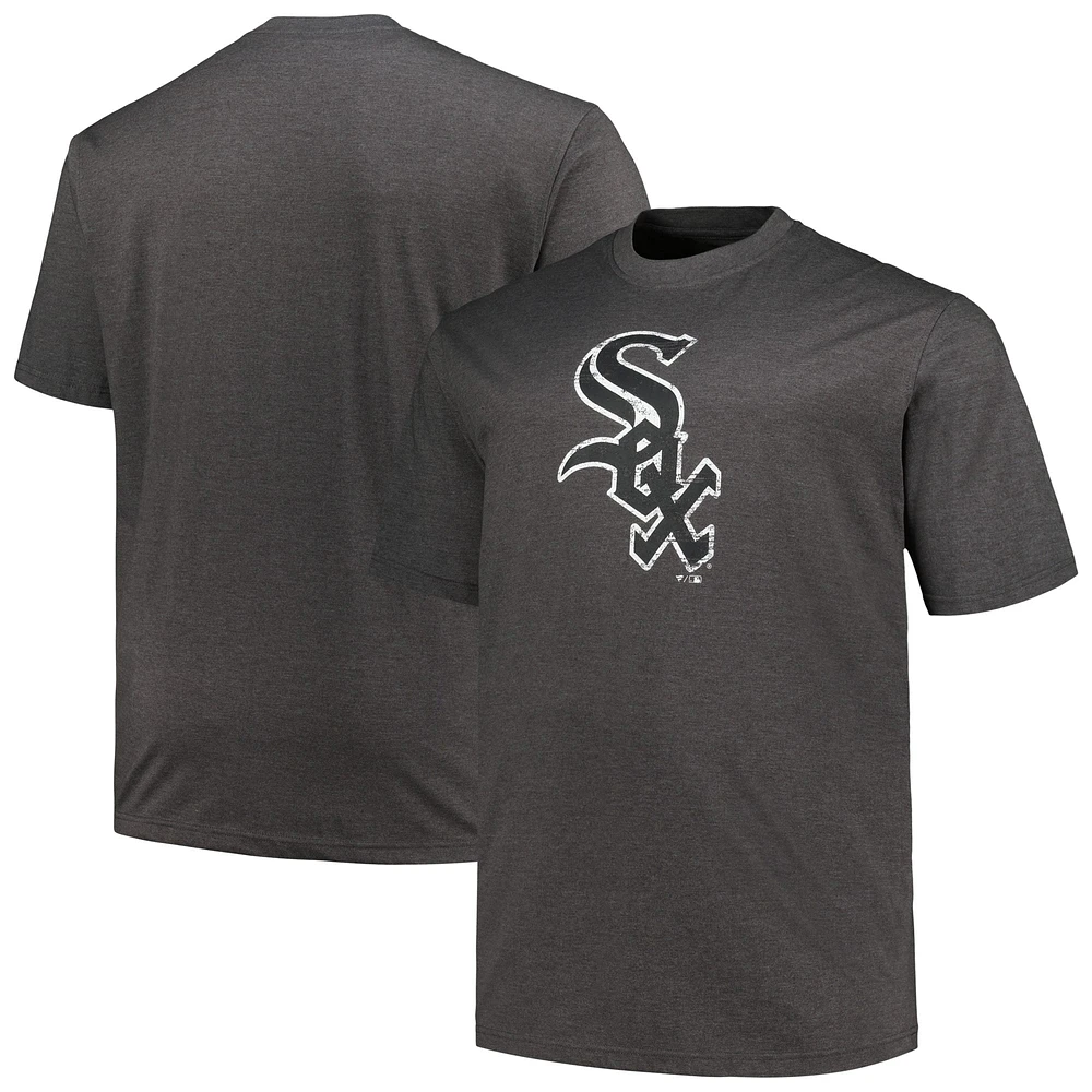 Profil pour hommes Heather Black Chicago White Sox Big & Tall T-shirt avec logo vieilli