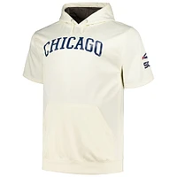 Men's Profile Oatmeal Chicago White Sox Big & Tall Contrast Short Sleeve Pullover Hoodie