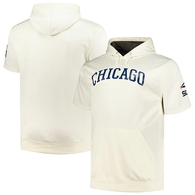 Sweat à capuche manches courtes contrastées Profile Oatmeal Chicago White Sox pour homme